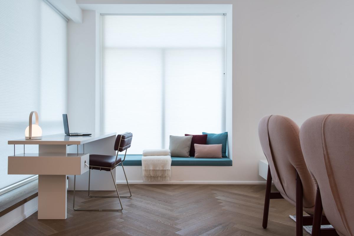 Window nook with a small desk and a cushioned window seat, Al Fairooz Marina, Three Bedrooms, Dubai Marina, Dubai